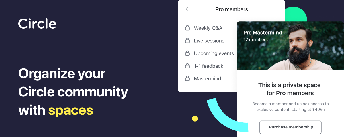 Circle communities can be organized into spaces